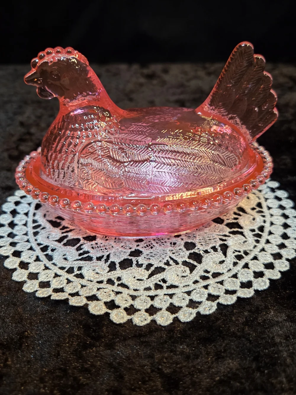 Pink Hen on a Nest Unbranded Acrylic (Plastic) Measures 5 Inches Long